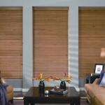 Wood & Faux Wood Blinds In The Family Room